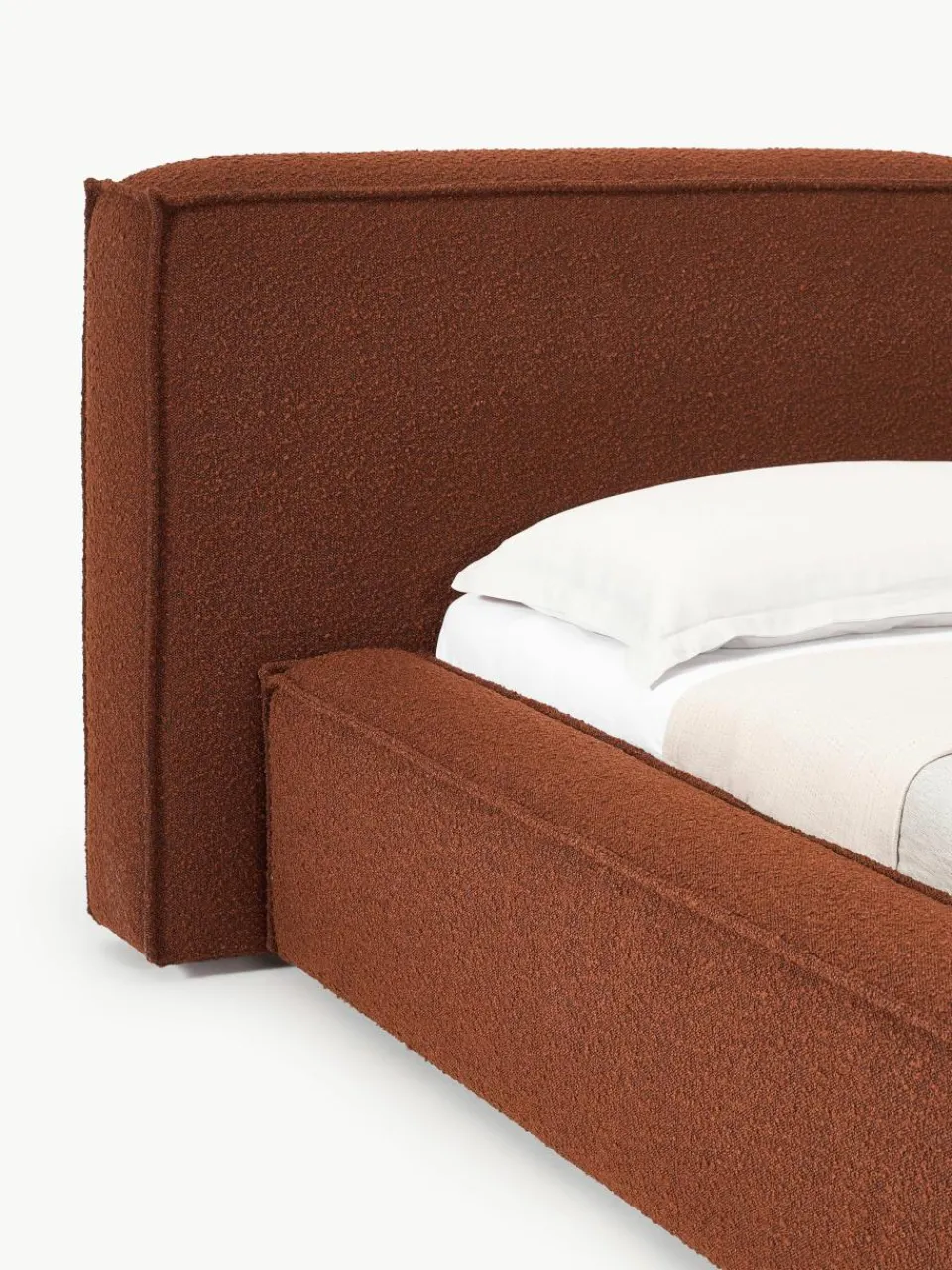 Bouclé gestoffeerd bed Lennon met opbergruimte^Westwing Collection Discount