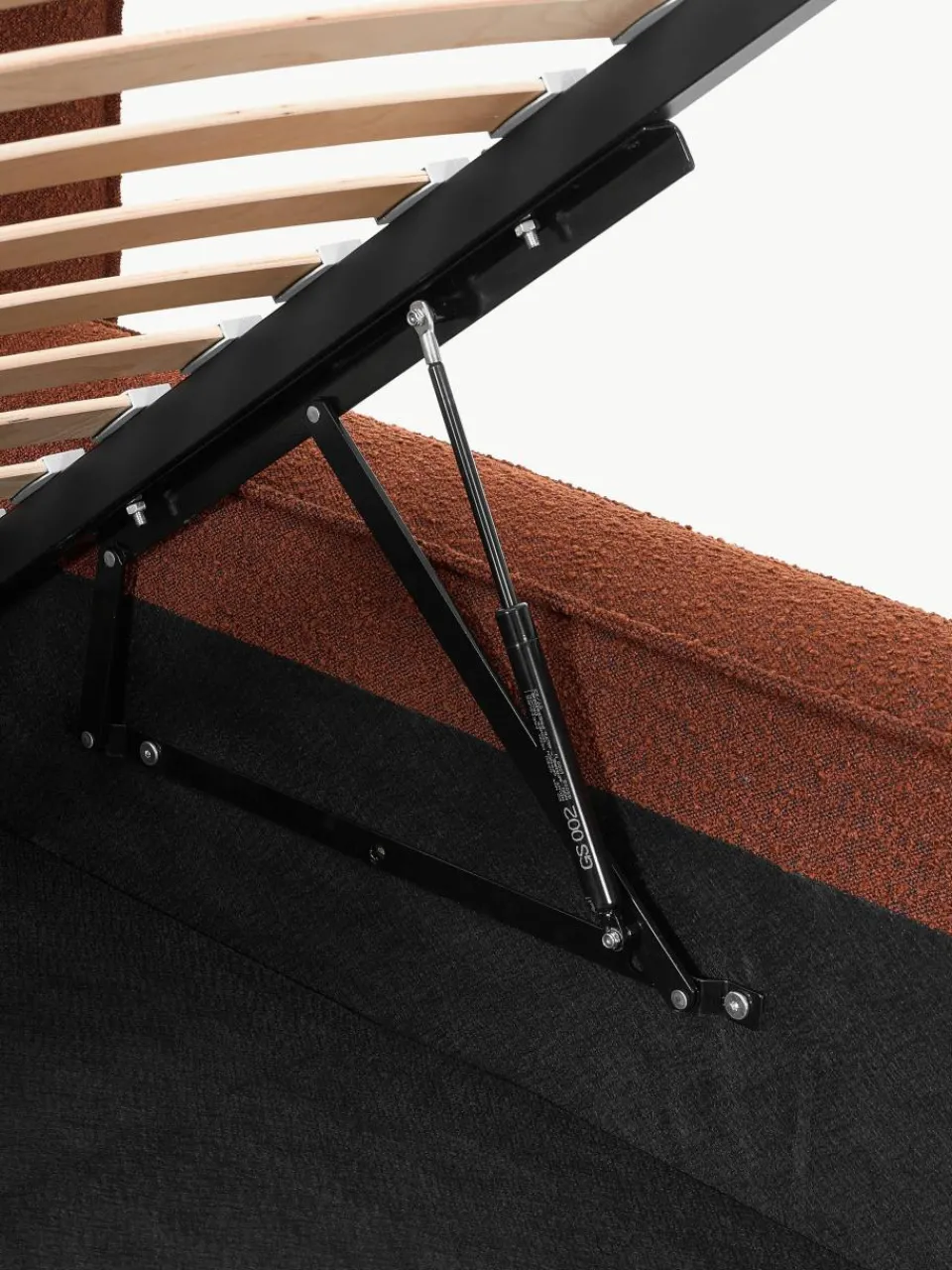 Bouclé gestoffeerd bed Lennon met opbergruimte^Westwing Collection Discount