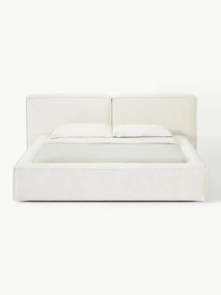 Bouclé gestoffeerd bed Lennon met opbergruimte^Westwing Collection Online