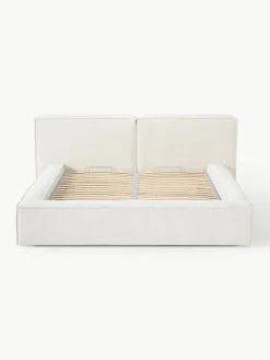 Bouclé gestoffeerd bed Lennon met opbergruimte^Westwing Collection Online