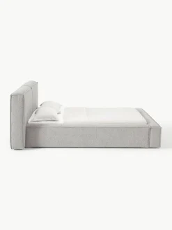 Bouclé gestoffeerd bed Lennon^Westwing Collection Discount