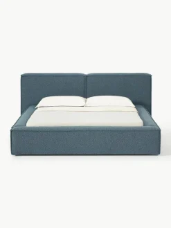 Bouclé gestoffeerd bed Lennon met opbergruimte^Westwing Collection New