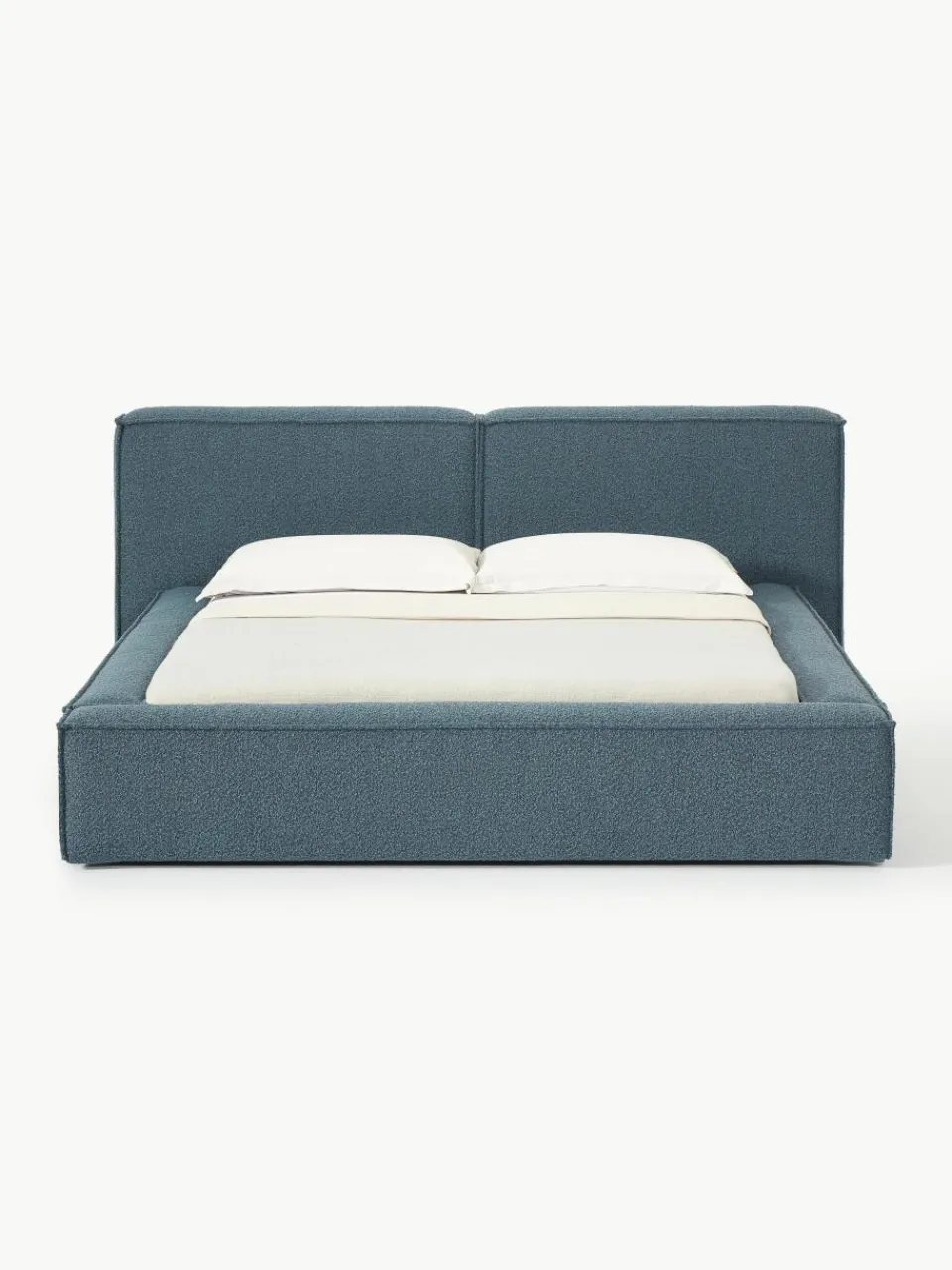 Bouclé gestoffeerd bed Lennon met opbergruimte^Westwing Collection New
