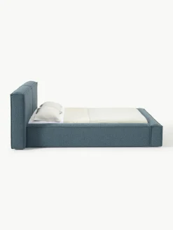 Bouclé gestoffeerd bed Lennon met opbergruimte^Westwing Collection New