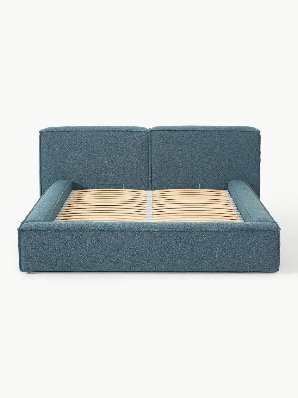 Bouclé gestoffeerd bed Lennon met opbergruimte^Westwing Collection New