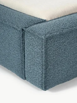 Bouclé gestoffeerd bed Lennon met opbergruimte^Westwing Collection New