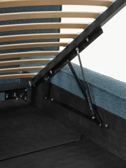 Bouclé gestoffeerd bed Lennon met opbergruimte^Westwing Collection New