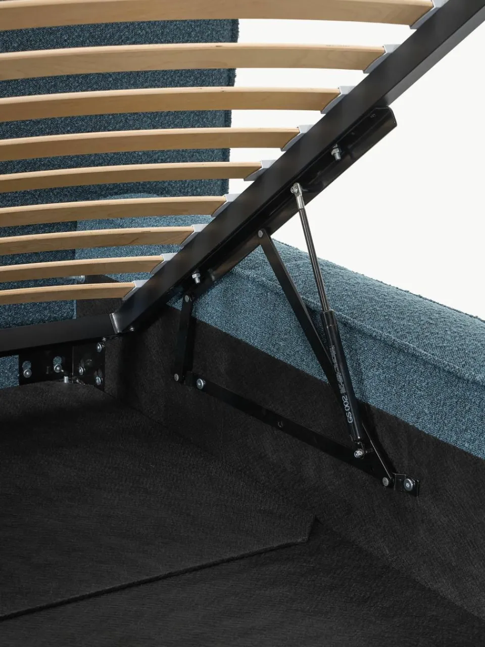 Bouclé gestoffeerd bed Lennon met opbergruimte^Westwing Collection New