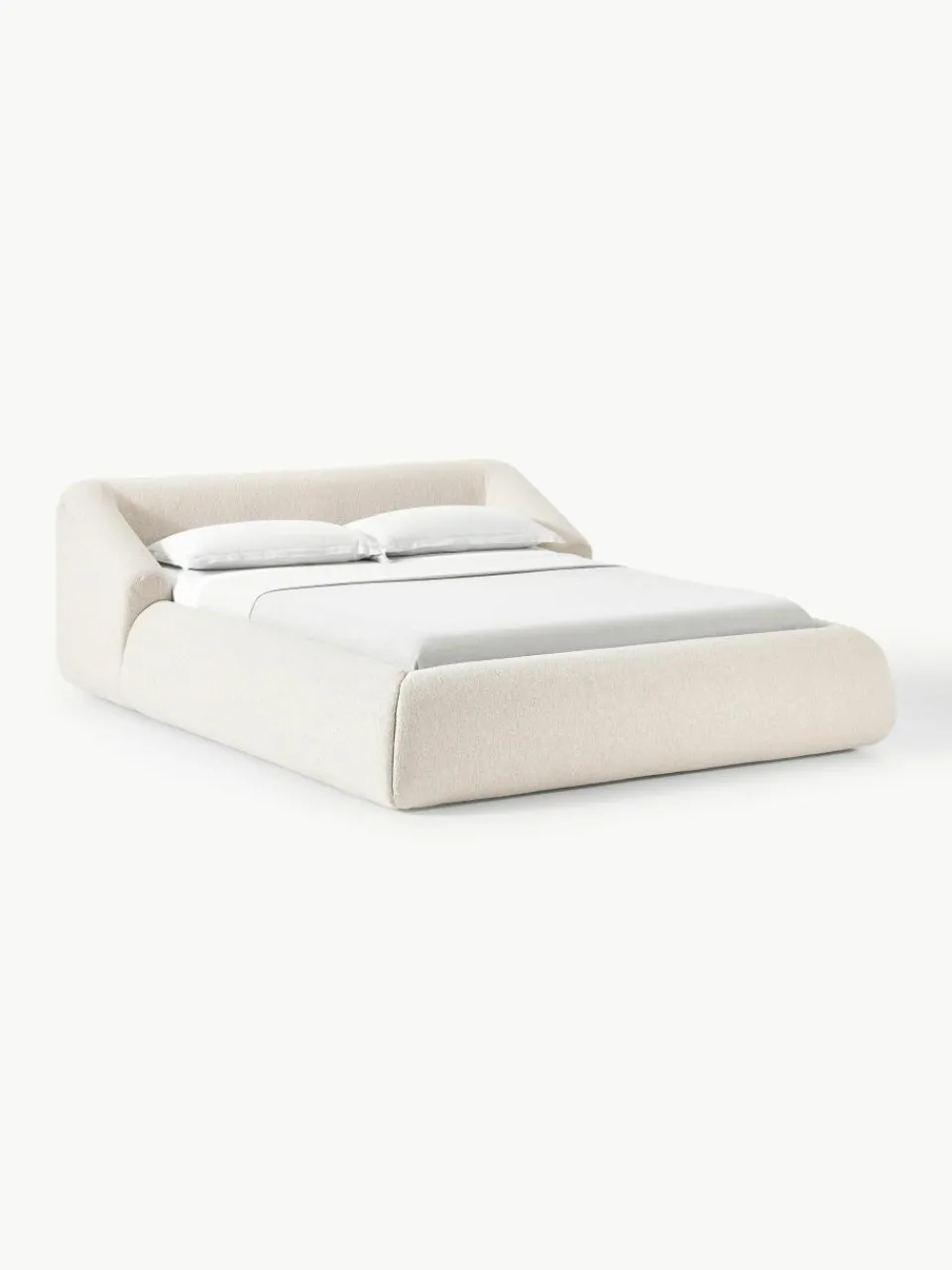 Bouclé gestoffeerd bed Sofia^Westwing Collection Discount