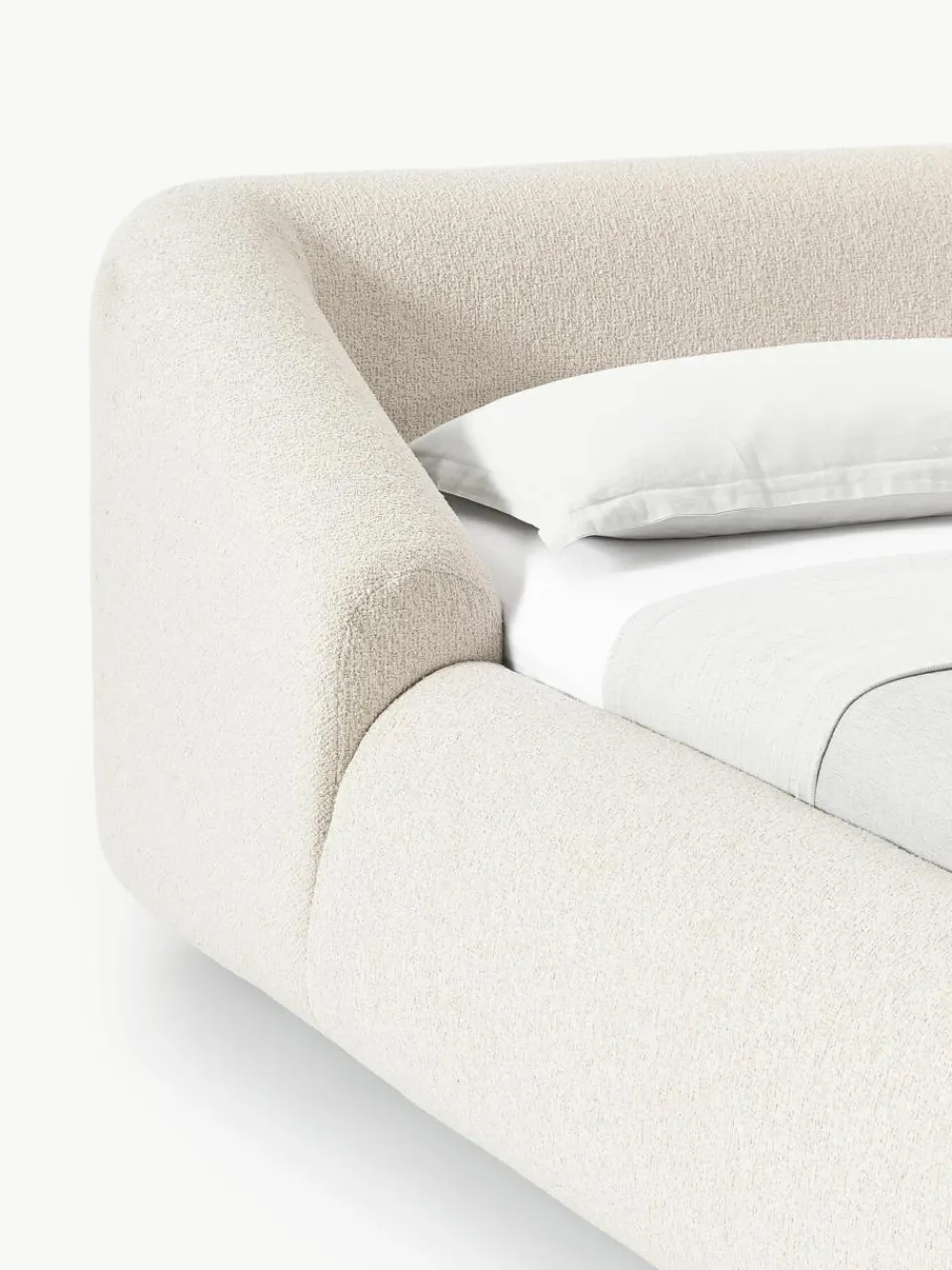 Bouclé gestoffeerd bed Sofia^Westwing Collection Discount