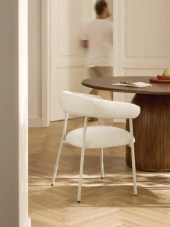 Bouclé gestoffeerde stoelen Thiago, 2 stuks^Westwing Collection Fashion