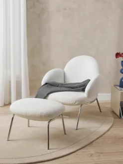 Bouclé kruk Luan met metalen poten^Westwing Collection Hot