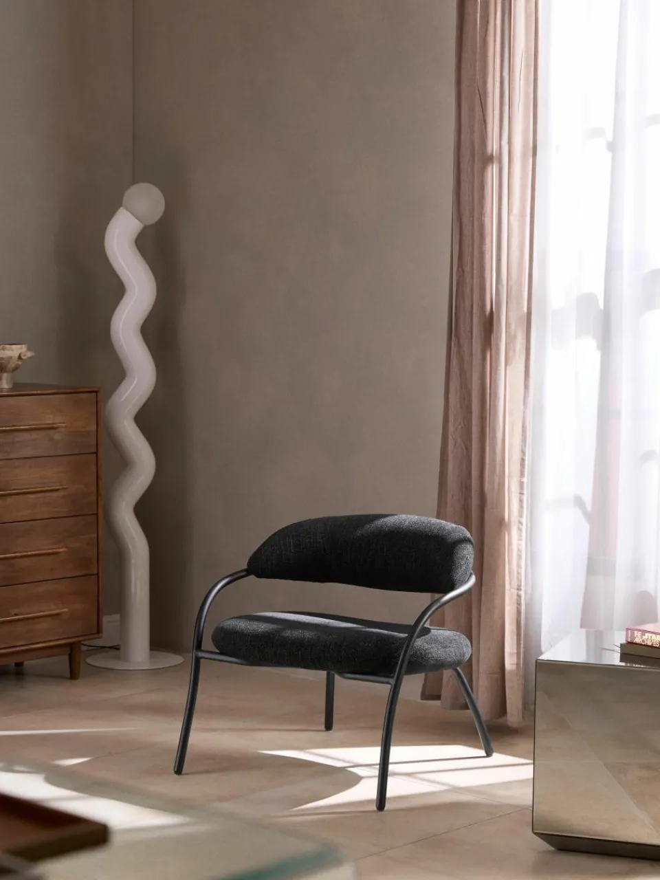 Bouclé loungefauteuil Dodo^Westwing Collection Online