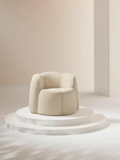 Bouclé loungefauteuil Fleur^Westwing Collection New
