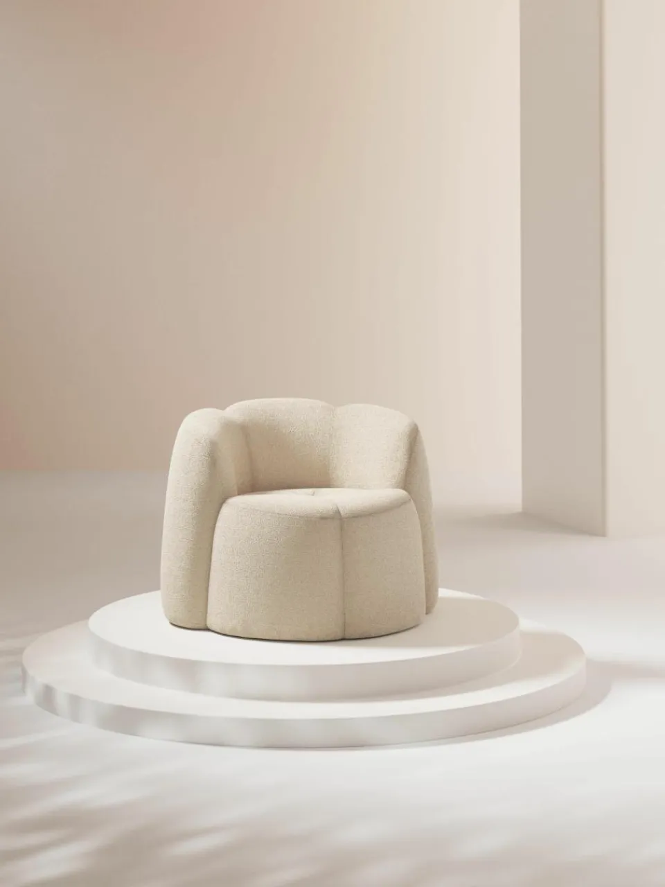 Bouclé loungefauteuil Fleur^Westwing Collection New