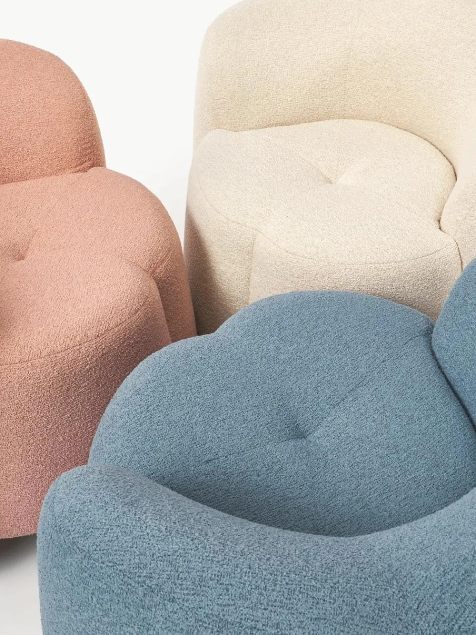 Bouclé loungefauteuil Fleur^Westwing Collection New