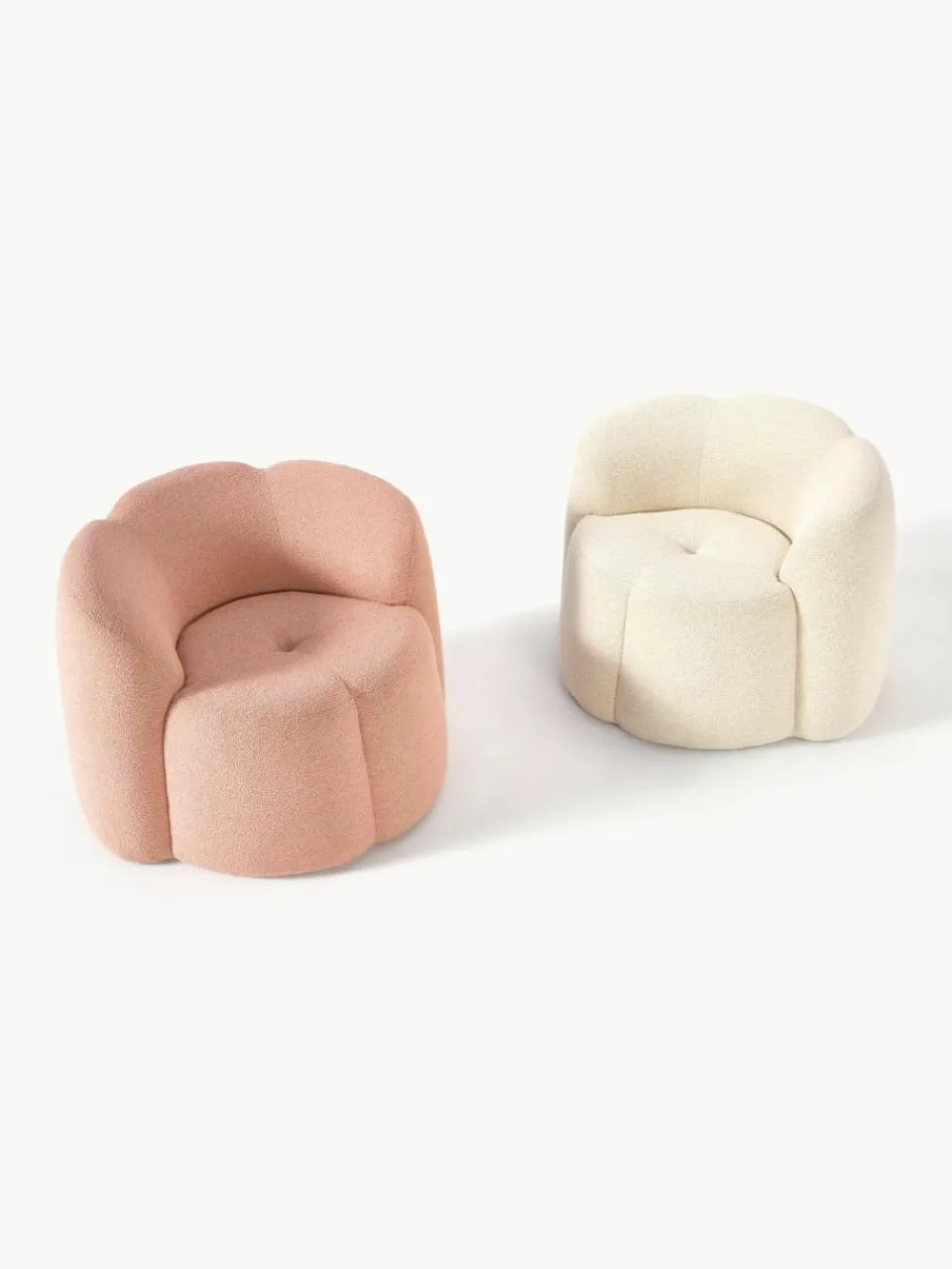 Bouclé loungefauteuil Fleur^Westwing Collection Online