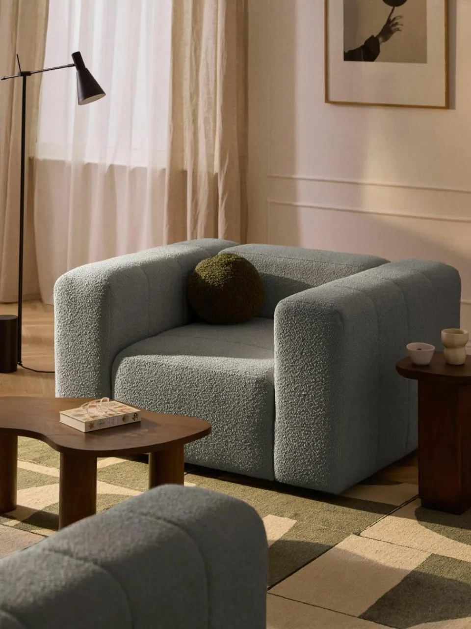 Bouclé loungefauteuil Lena^Westwing Collection Hot