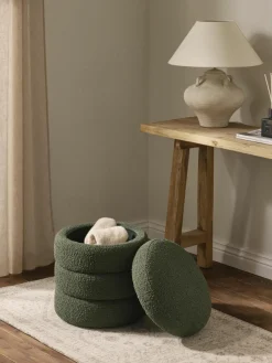 Bouclé poef Alto met opbergruimte^Westwing Collection Online