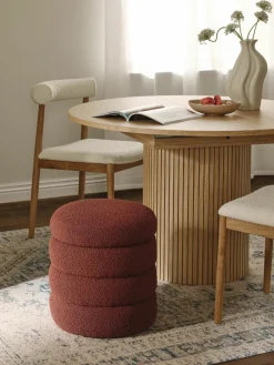 Bouclé poef Alto met opbergruimte^Westwing Collection Best