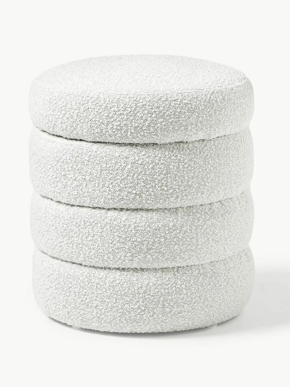 Bouclé poef Alto met opbergruimte^Westwing Collection Outlet