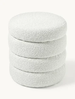 Bouclé poef Alto met opbergruimte^Westwing Collection Outlet