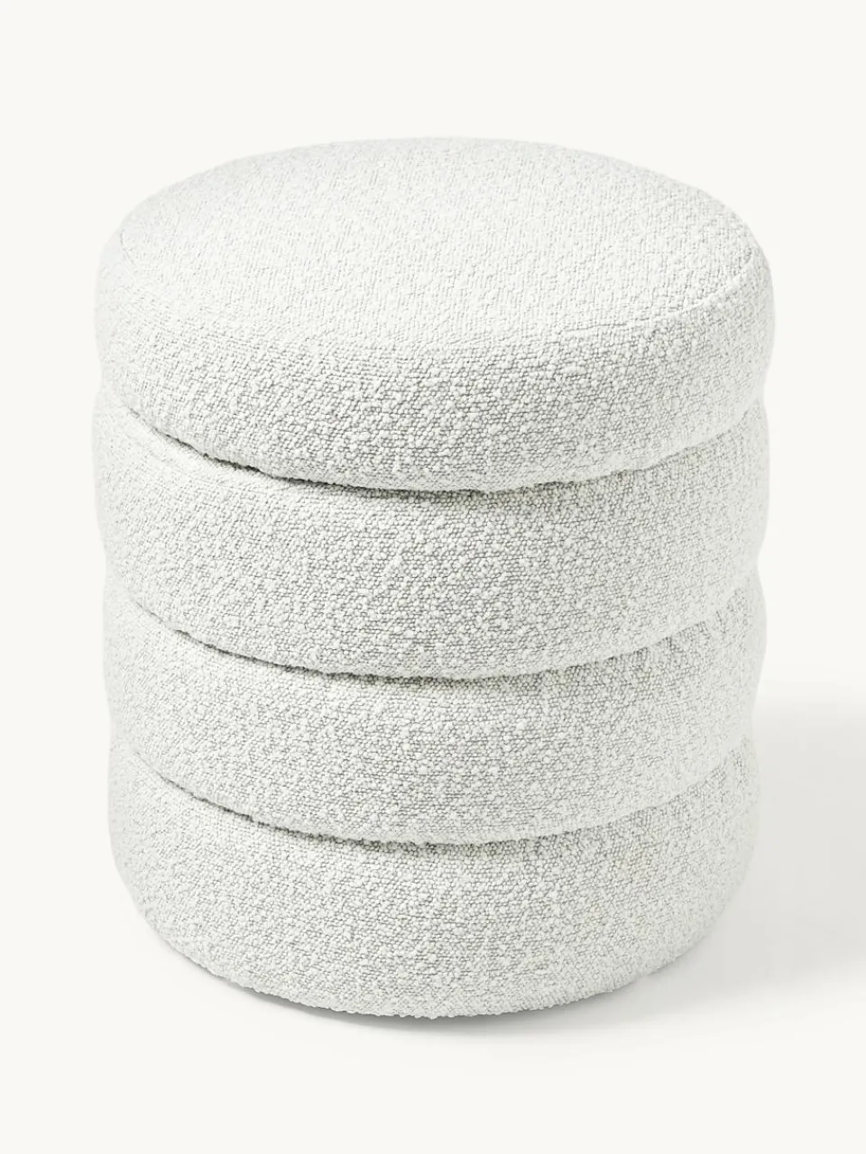Bouclé poef Alto met opbergruimte^Westwing Collection Outlet