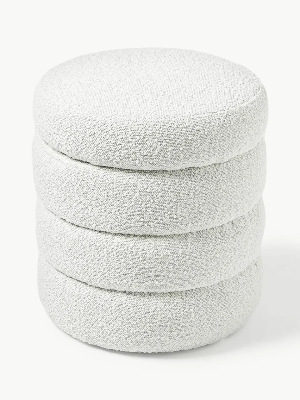 Bouclé poef Alto met opbergruimte^Westwing Collection Outlet