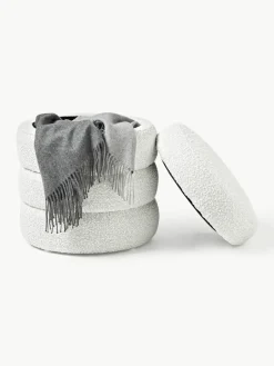 Bouclé poef Alto met opbergruimte^Westwing Collection Outlet