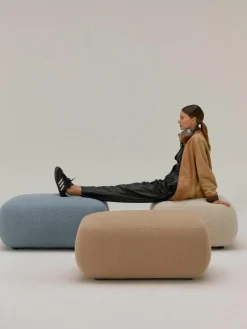 Bouclé poef Sofia^Westwing Collection New