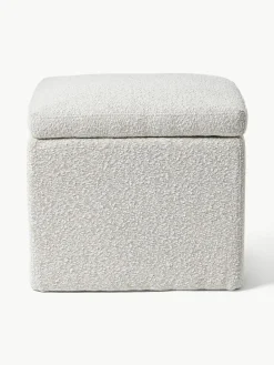 Bouclé poef Winou met opbergruimte^Westwing Collection Best