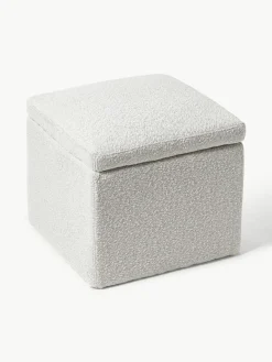 Bouclé poef Winou met opbergruimte^Westwing Collection Best