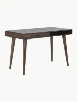 Bureau Tova van massief hout met lades^Westwing Collection Hot