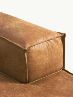 Chaise longue hoekmodule Lennon van gerecycled leer^Westwing Collection Outlet