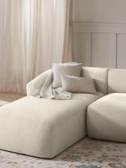 Chaise longue hoekmodule Sofia uit bouclé^Westwing Collection Clearance