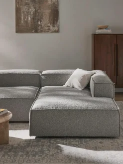 Chaise longue hoekmodule Lennon van bouclé^Westwing Collection New