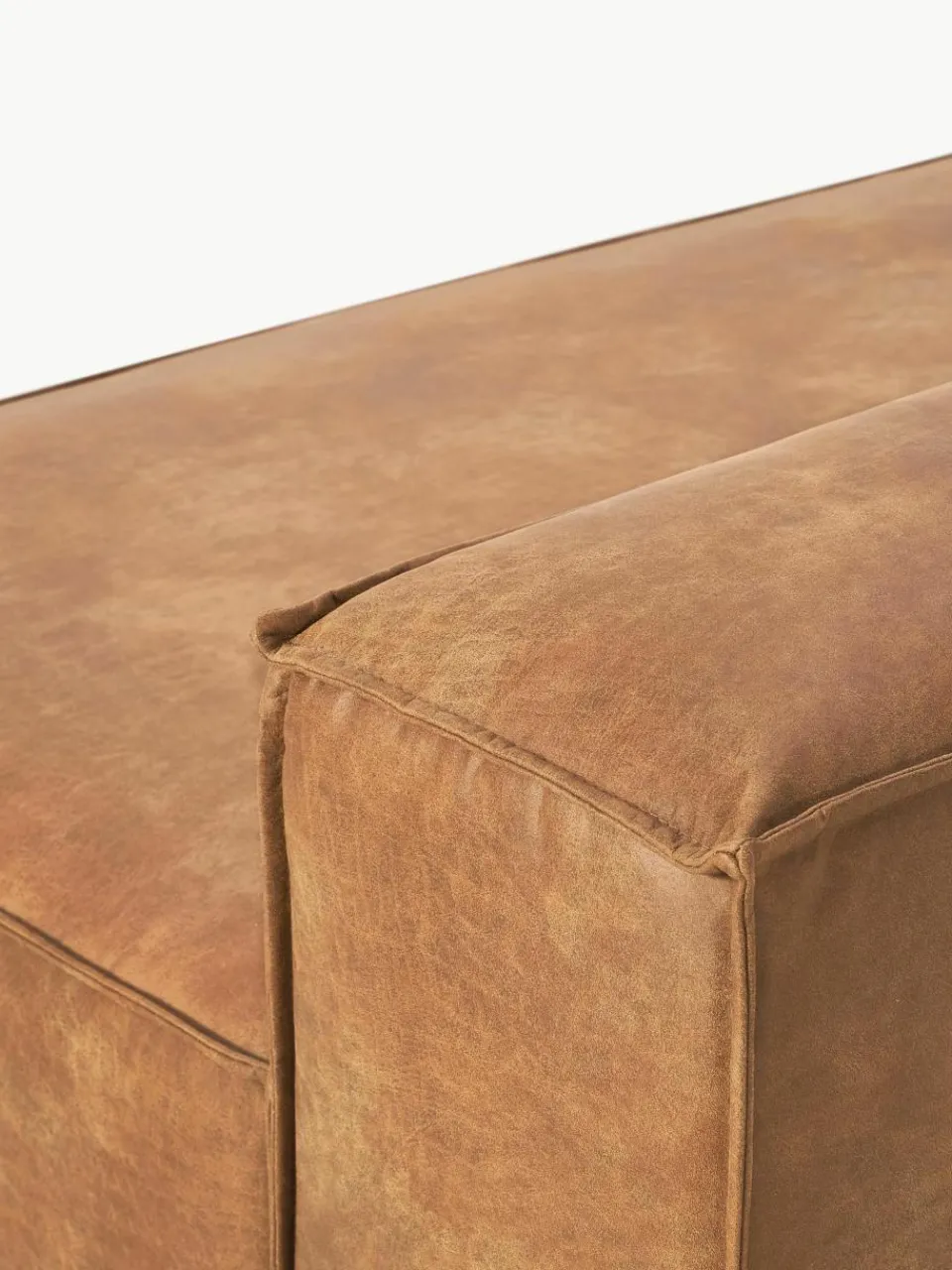 Chaise longue module Lennon van gerecycled leer^Westwing Collection Best