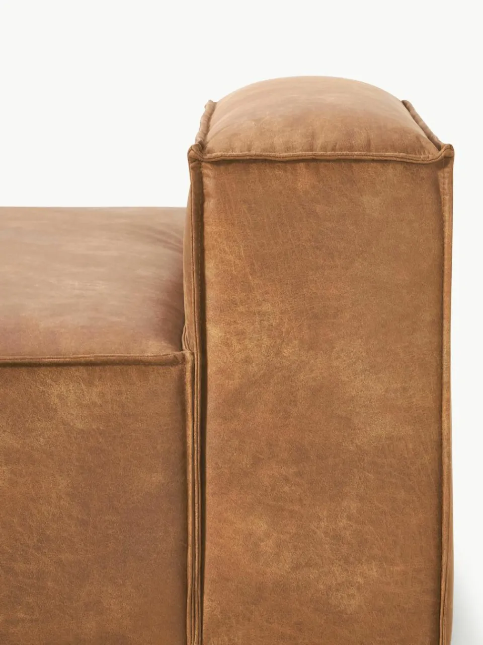 Chaise longue module Lennon van gerecycled leer^Westwing Collection Best