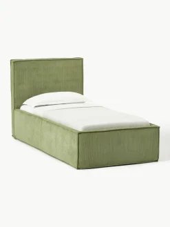 Corduroy eenpersoonsbed Dream met opbergruimte^Westwing Collection New
