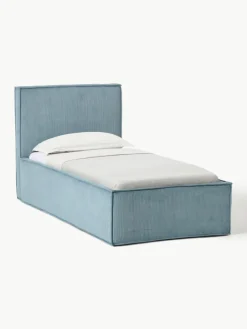 Corduroy eenpersoonsbed Dream met opbergruimte^Westwing Collection New