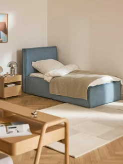 Corduroy eenpersoonsbed Dream met opbergruimte^Westwing Collection New