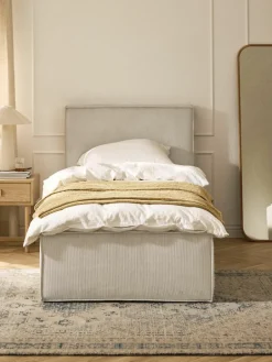 Corduroy eenpersoonsbed Dream met opbergruimte^Westwing Collection New