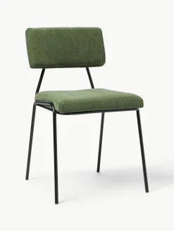 Corduroy gestoffeerde stoelen Mats, 2 stuks^Westwing Collection Fashion