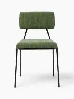 Corduroy gestoffeerde stoelen Mats, 2 stuks^Westwing Collection Fashion