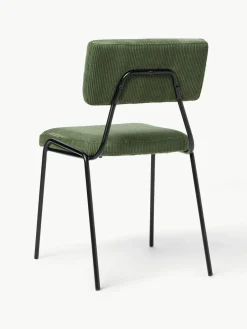 Corduroy gestoffeerde stoelen Mats, 2 stuks^Westwing Collection Fashion