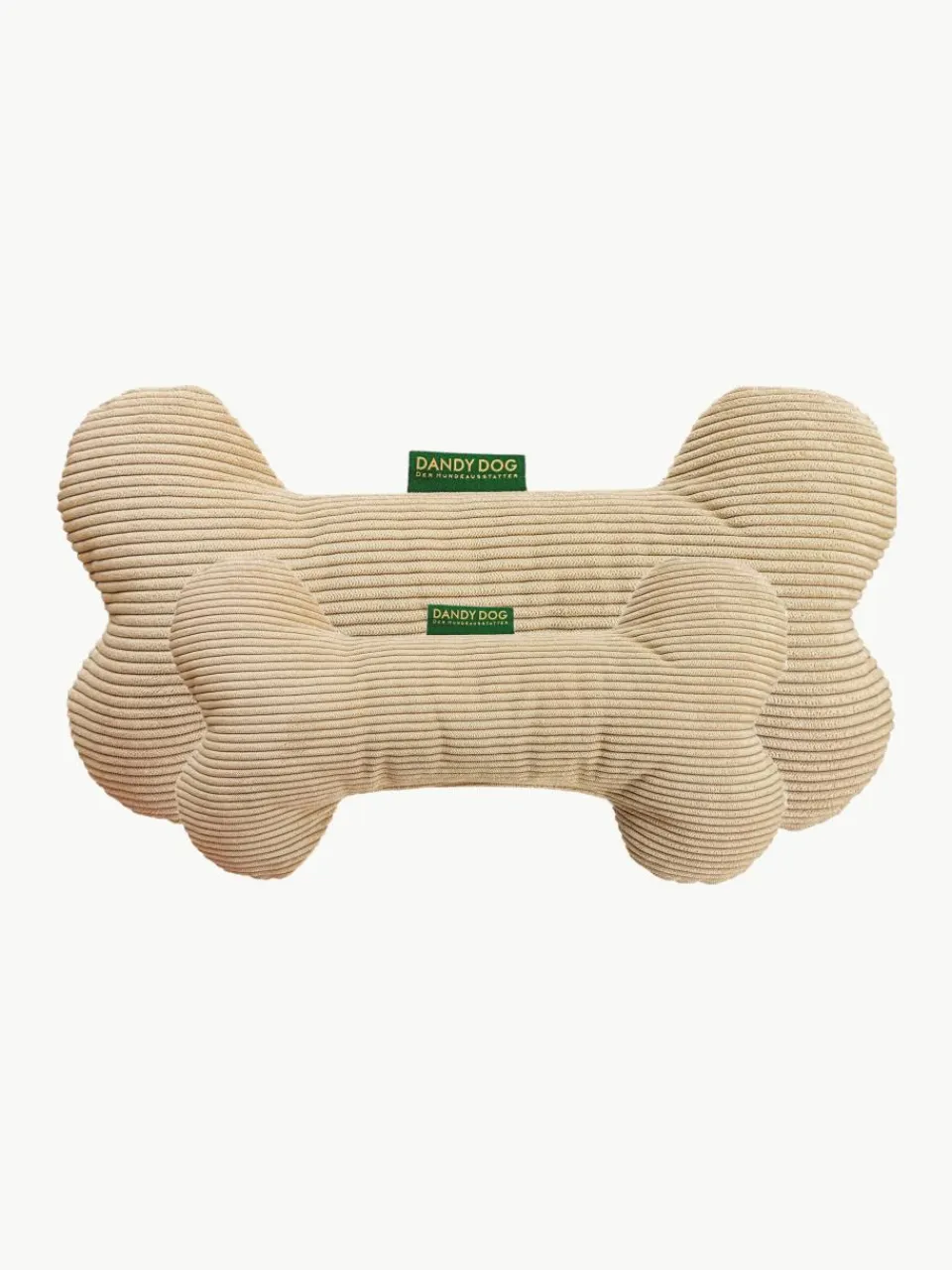 Corduroy hondenspeelgoed Relax in botvorm, in verschillende formaten^Dandy Dog Outlet