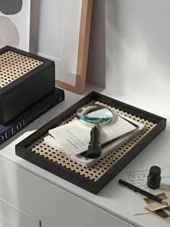 Decoratief dienblad Carina met Weens vlechtwerk^Westwing Collection Fashion