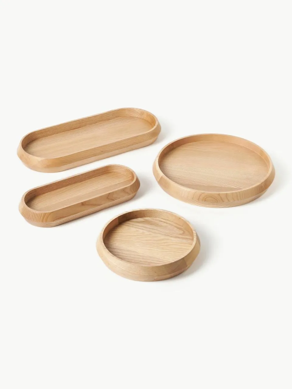 Decoratieve dienbladen Copenhagen van essenhout, set van 2^Westwing Collection Clearance