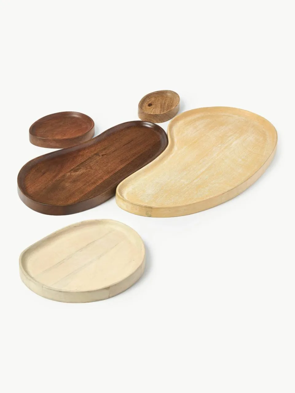 Decoratieve dienbladen Oda van mangohout, set van 2^Westwing Collection Online