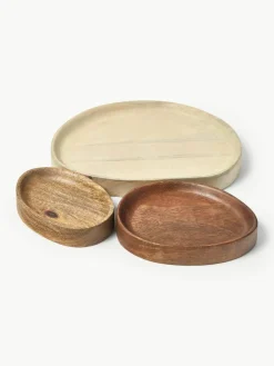 Decoratieve dienbladen Oda van mangohout, set van 3^Westwing Collection Clearance
